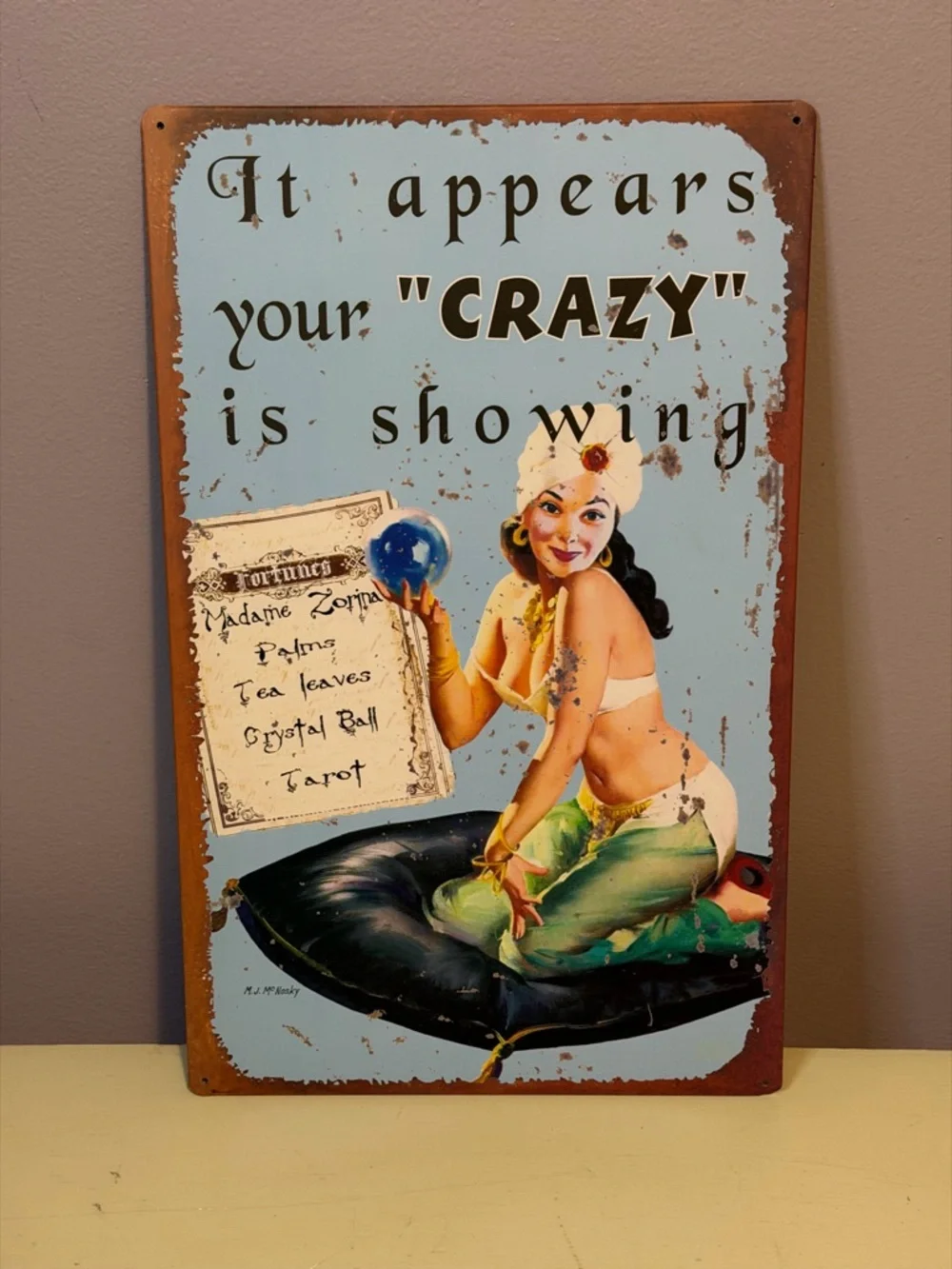 Retro Tin Sign Fortune Teller